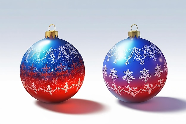 Blue and Red Christmas Balls