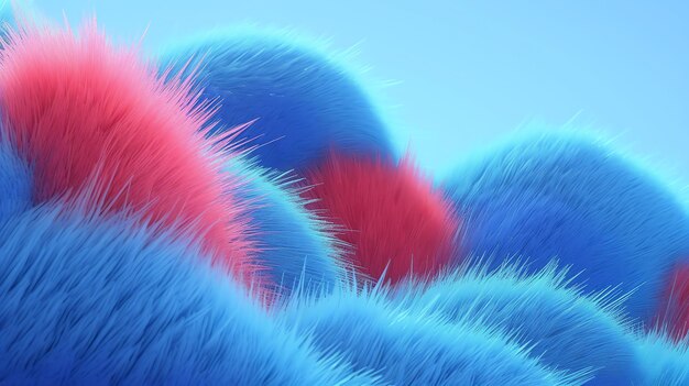 Photo a blue and red feathered blanket with red and blue stripes