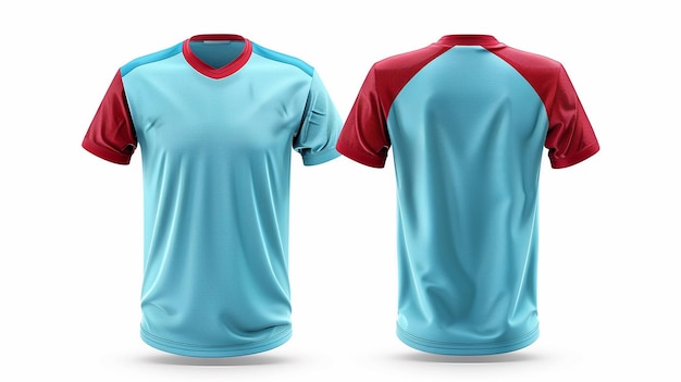 a blue and red jersey with a red and blue design