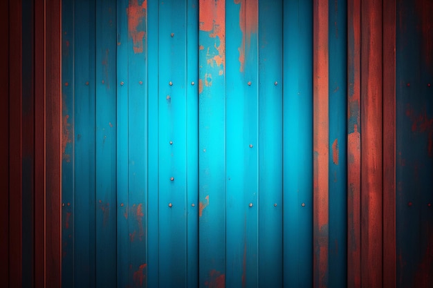 A blue and red wall with the word " blue " on it.