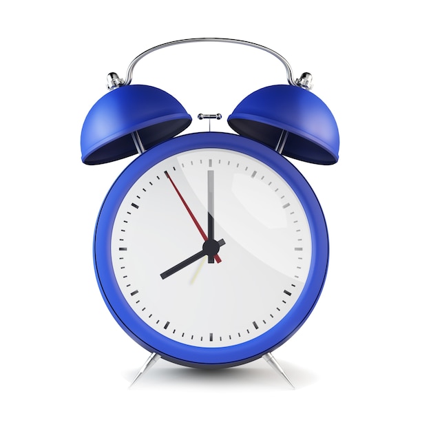 Blue retro style alarm clock