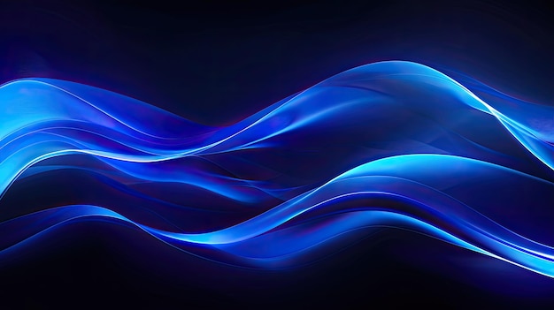 Photo blue rhythm wavy line abstract graphic for background