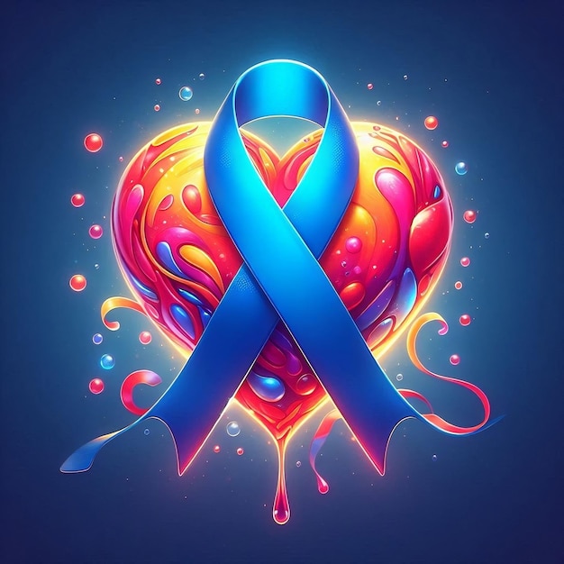 a blue ribbon with the word blue ribbon on it