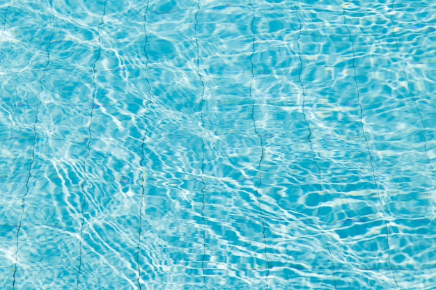 Blue ripped water in swimming pool.