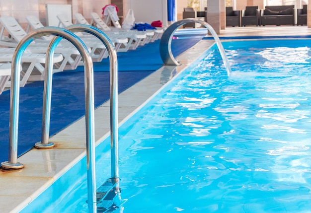 Blue ripped water in swimming pool