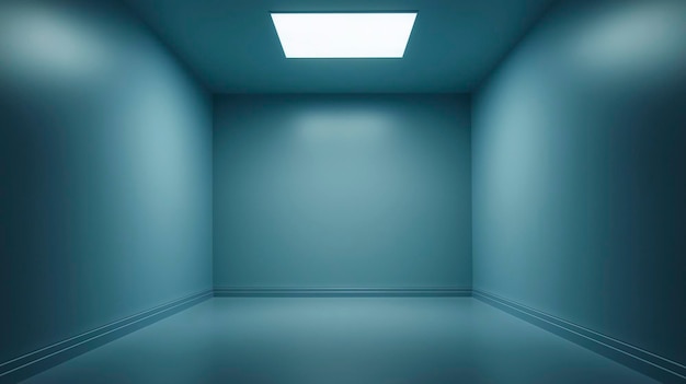 Photo a blue room with a light on the ceiling and a light on the wall