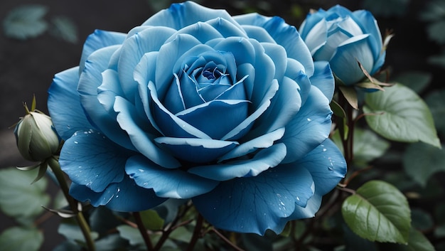 a blue rose with the words  blue  on it