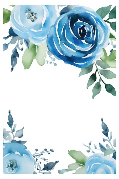 Blue roses on a white background