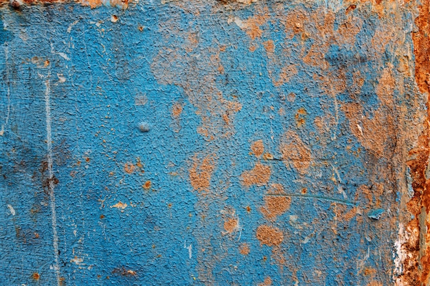 Blue rusty iron sheet. Space for text. spaces and textures.