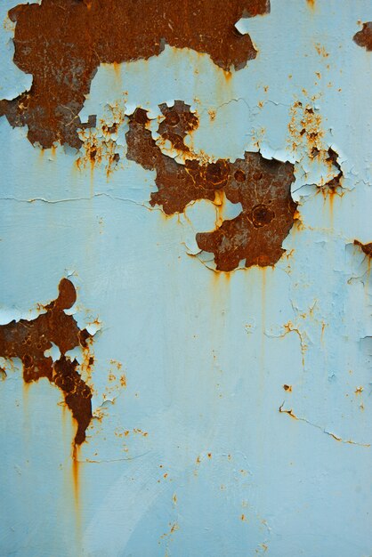 Photo blue rusty metal texture, rust on iron surface