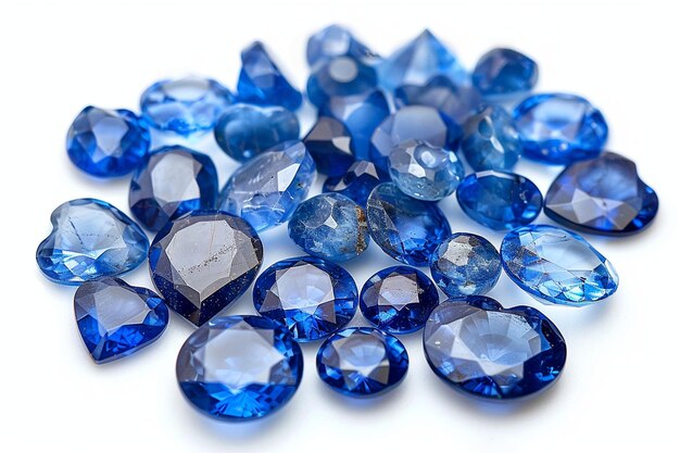 Photo blue sapphires arranged in shapes