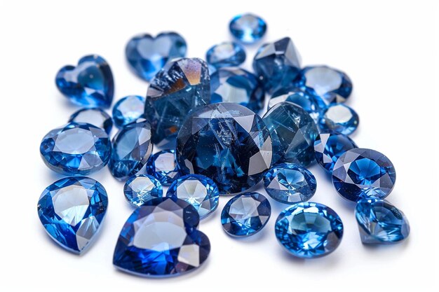 Photo blue sapphires arranged in shapes