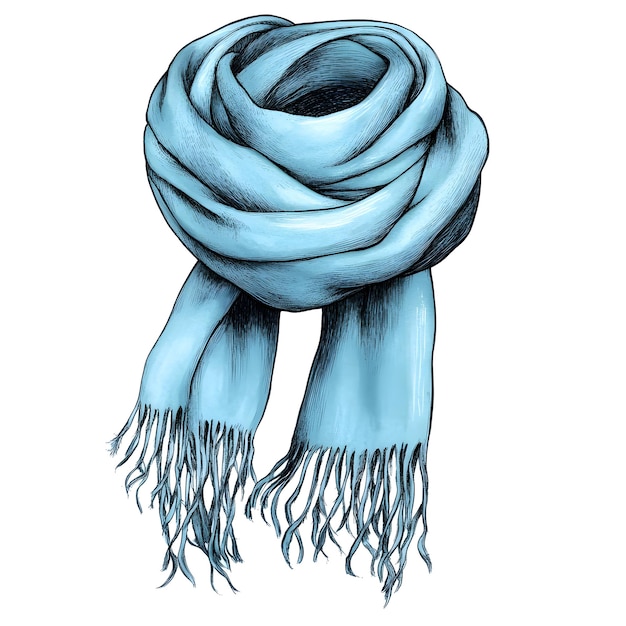 Photo a blue scarf with tassels