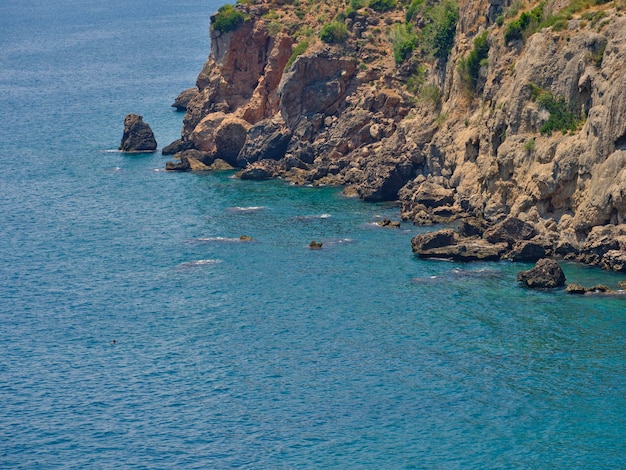 Blue sea and beautiful cliffs