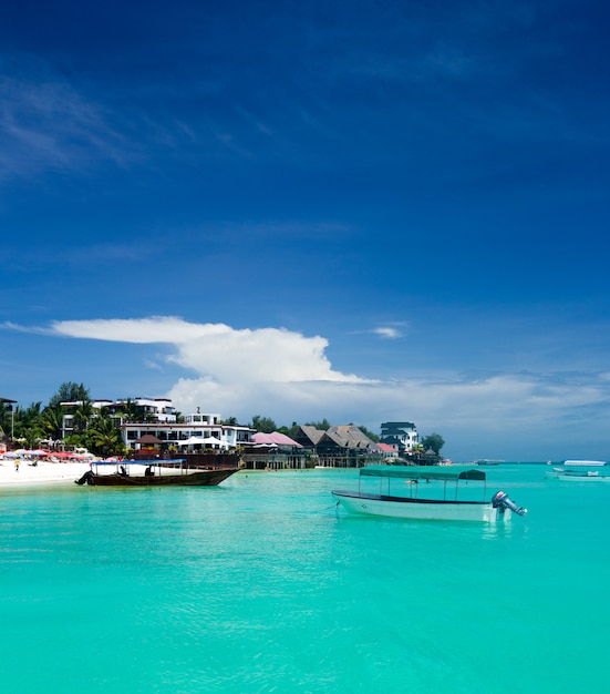 Blue sea and beautiful sky. sea beach