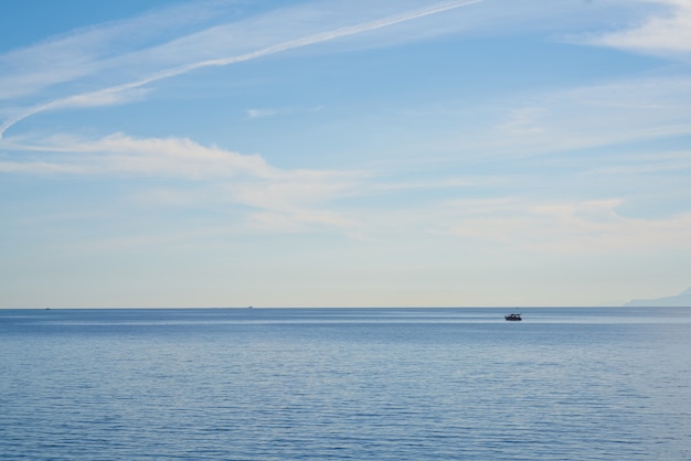 Blue sea and blue sky