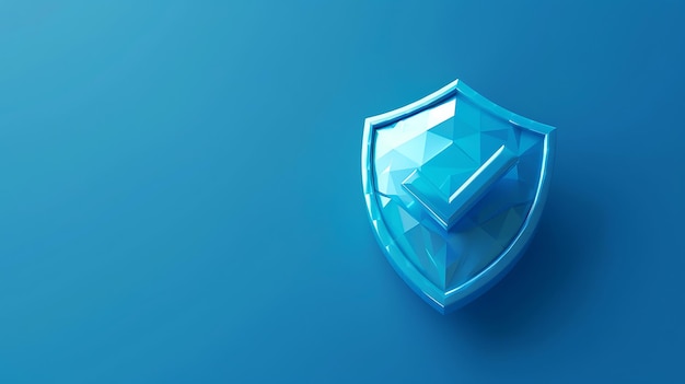 Photo a blue shield with a diamond on it