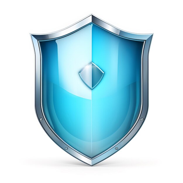 Photo a blue shield with a silver border and a blue shield with a white background