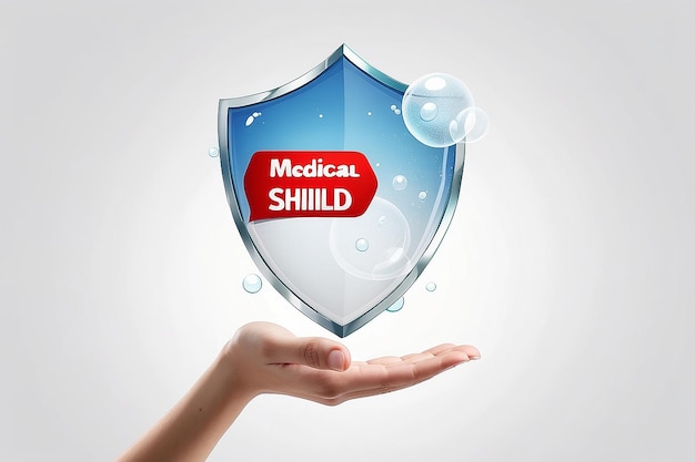 a blue shield with the word quot medicine quot on it