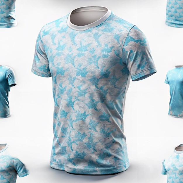 Photo a blue shirt with a design of a shirt with a design on it