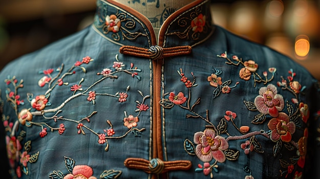 Photo a blue shirt with a flower pattern on it is shown with a blue shirt with a floral pattern