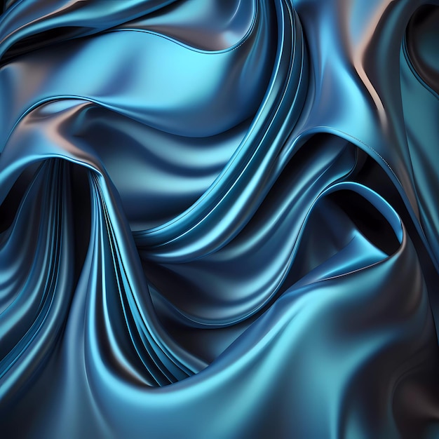 A blue silk fabric that is draped in a fabric.