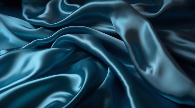 A blue silk fabric that is textured and is made by the artist.