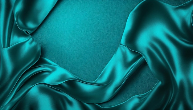 A blue silk fabric with a soft wave pattern.