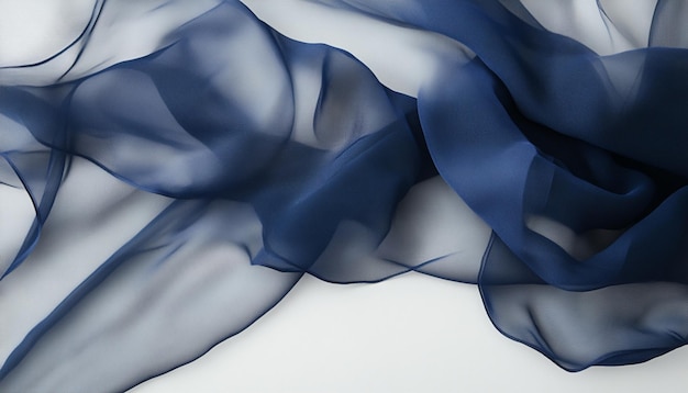 a blue silk scarf with a design that says  the word  on it