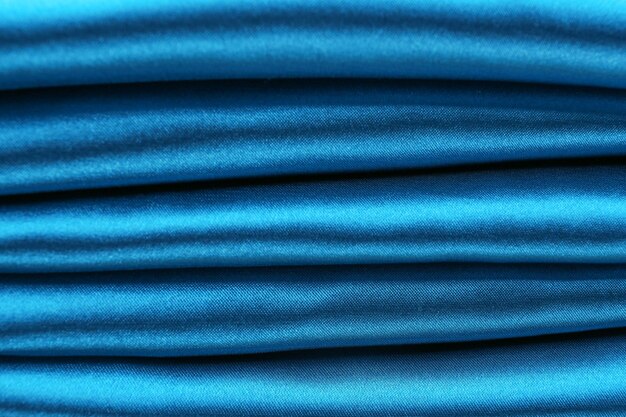 Blue silk texture close up