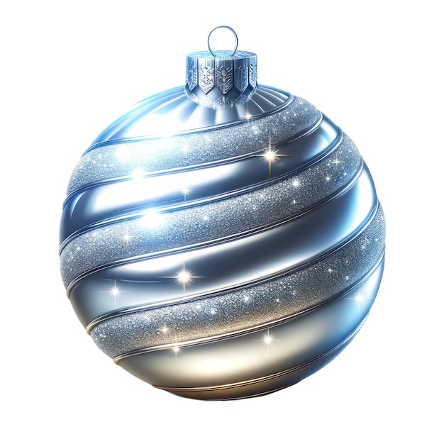 blue and silver Christmas ornament with a silver cap