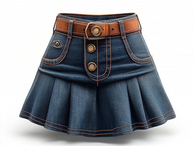 Photo a blue skirt with a brown belt that says quot the number 4 quot