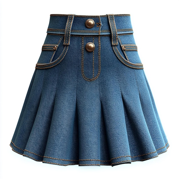 Photo a blue skirt with a button on the front and the buttons on the front