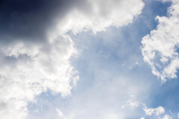 Blue sky background Blue sky with clouds close up