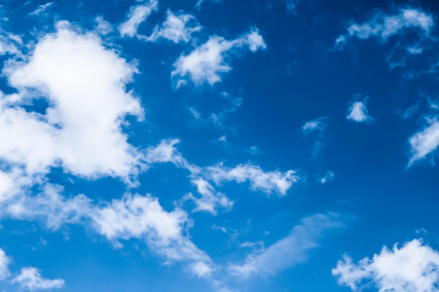 Blue sky background white clouds and bright sunlight