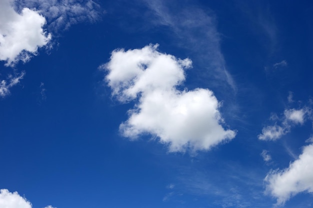 Blue sky background with cloud in the shape of dinosaur Copy space