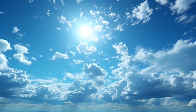 blue sky background with clouds view from an airplane