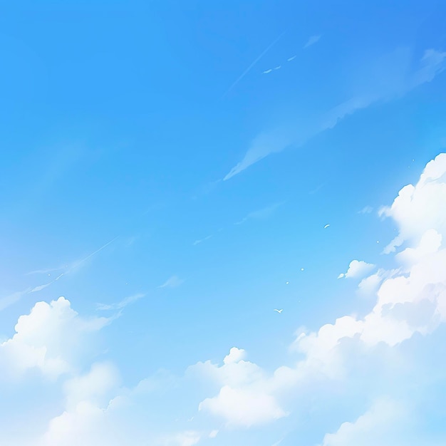 Blue sky background with tiny clouds Computer digital drawing