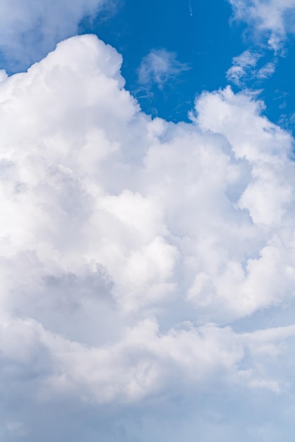 Blue sky background with tiny clouds panorama