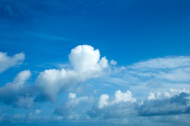 Blue sky background with tiny clouds. panorama