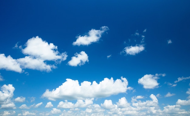 Blue sky background with tiny clouds