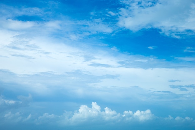 Blue sky background with tiny clouds