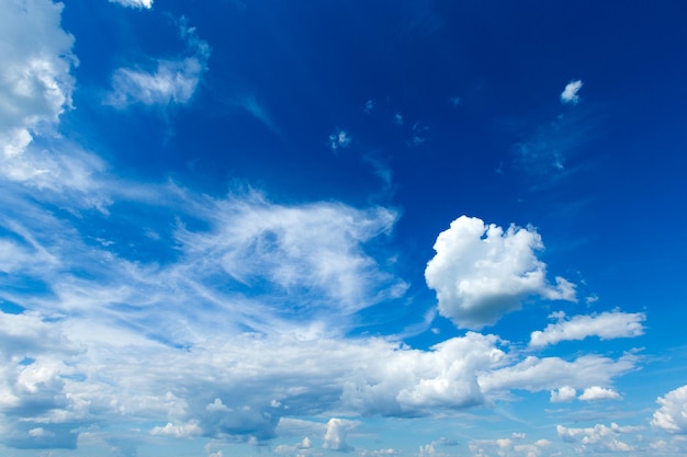 Blue sky background with tiny clouds