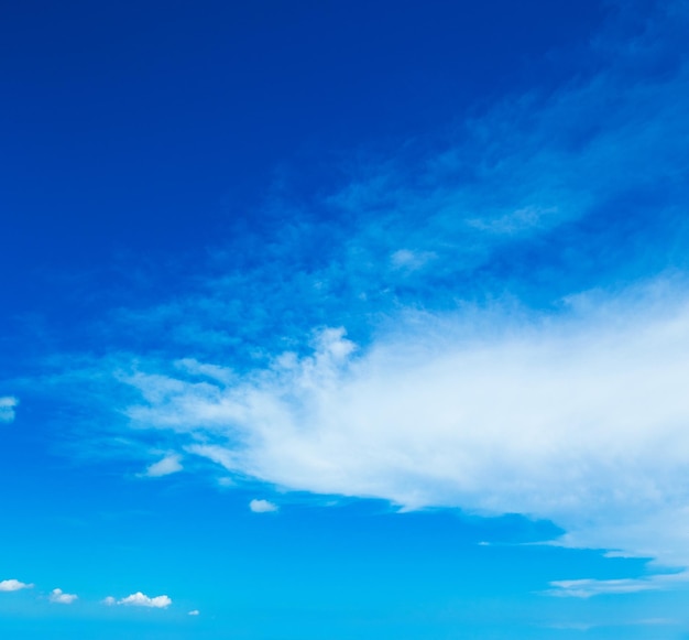 Blue sky background with tiny clouds