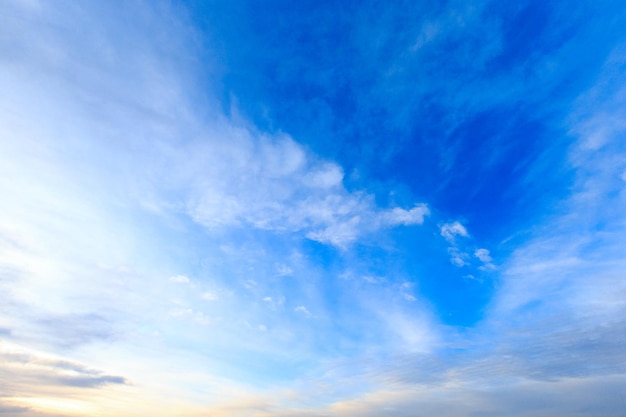 Blue sky background with tiny clouds