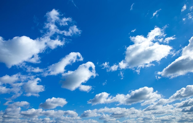 Blue sky background with tiny clouds