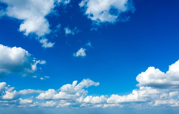 Blue sky background with tiny clouds