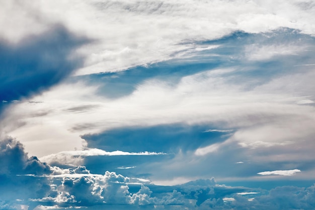 Blue sky covered with white clouds Beautiful background for design