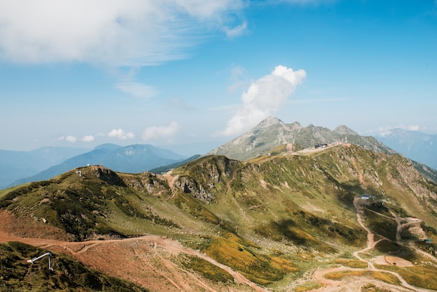 Blue sky over the mountains