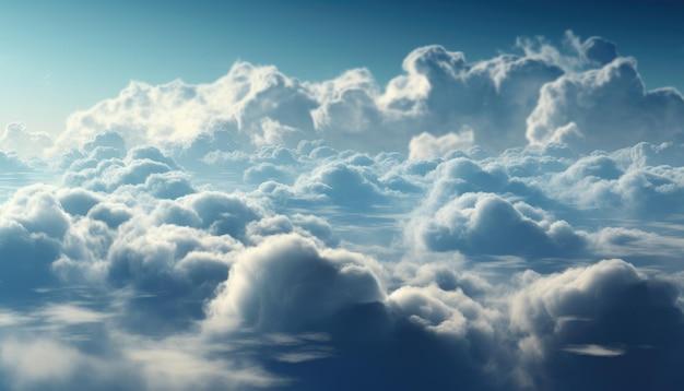 Blue sky and soft clouds background with generative ai